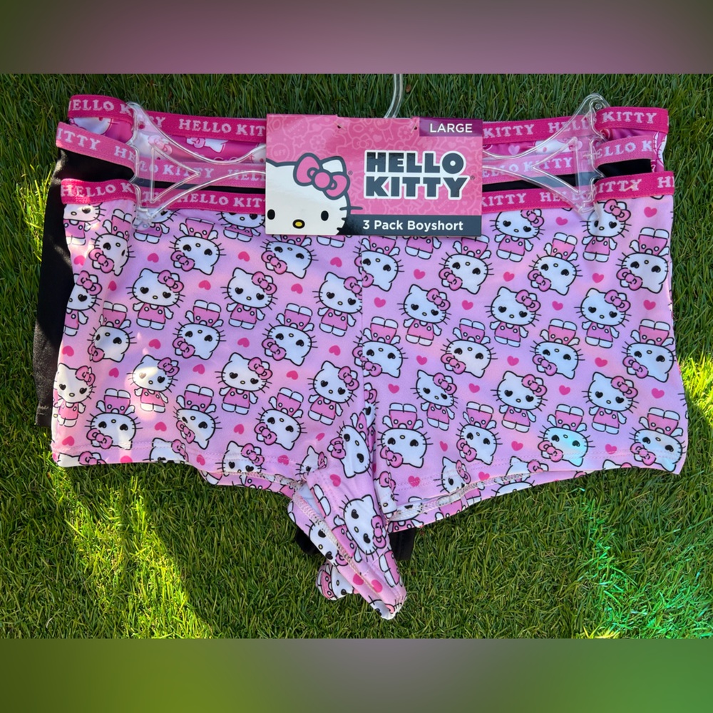 Hello Kitty Pink 3 Pack Boy Short Underwear L